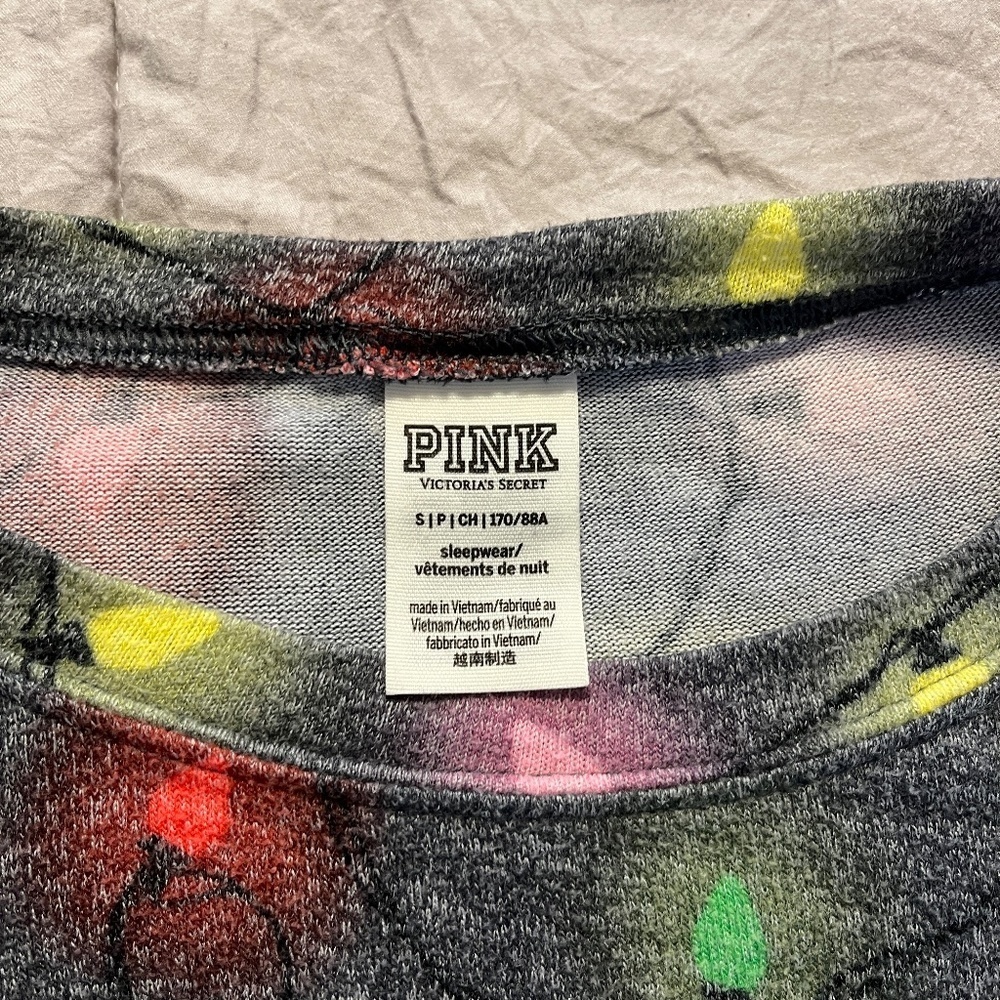 PINK Victoria's Secret Christmas Lights Sleepshirt - Picture 3 of 3